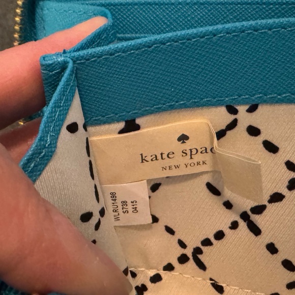 Kate Spade Newbury Lane turquoise Zip Around leather long wallet in EUC - Picture 14 of 14